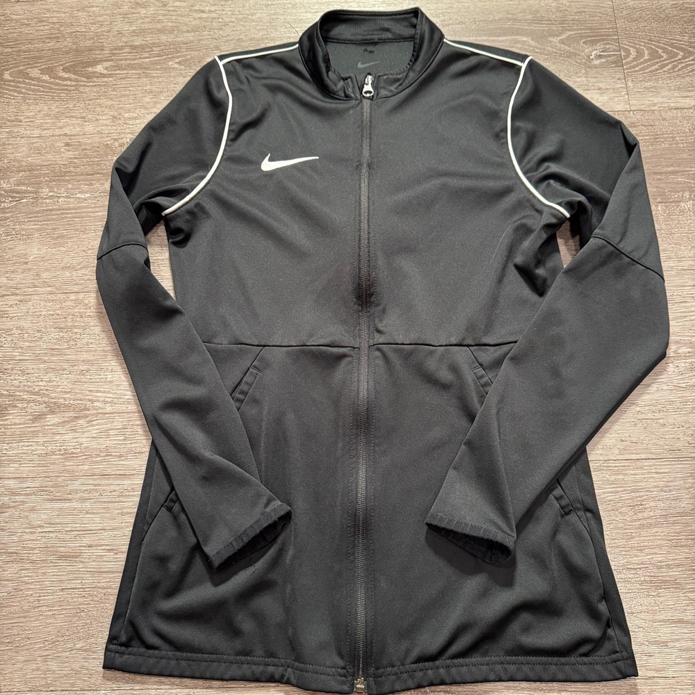 Nike Jacket Womens Small Black Performance Stretch Running Swoosh Full Zip Adult